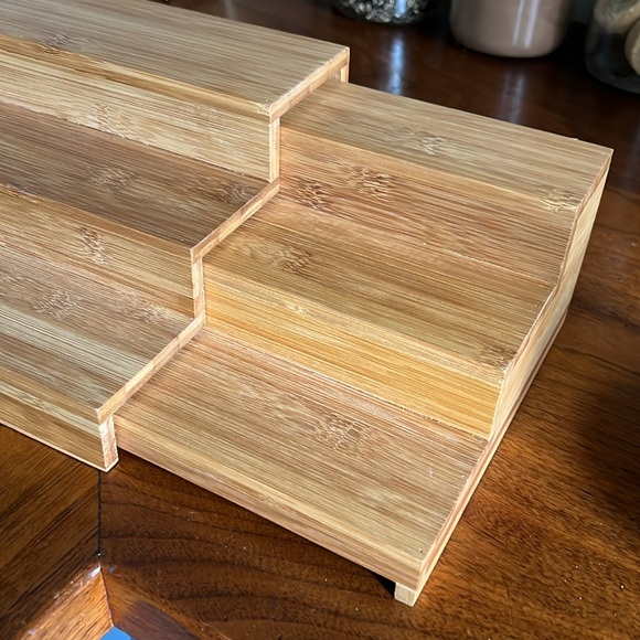 Bamboo Tiered Display Stand or spice rack w/ internal double width extension. - Picture 4 of 5